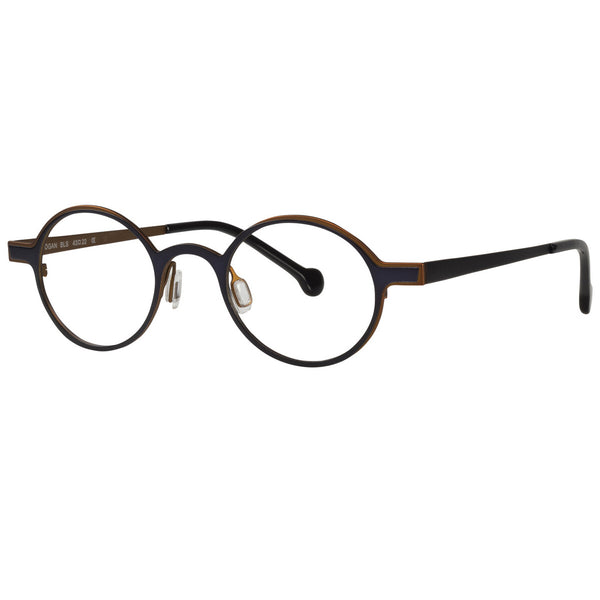 EyeOs - Logan - BLS - Blue Desert - Round - Titanium - Reading Glasses - Readers