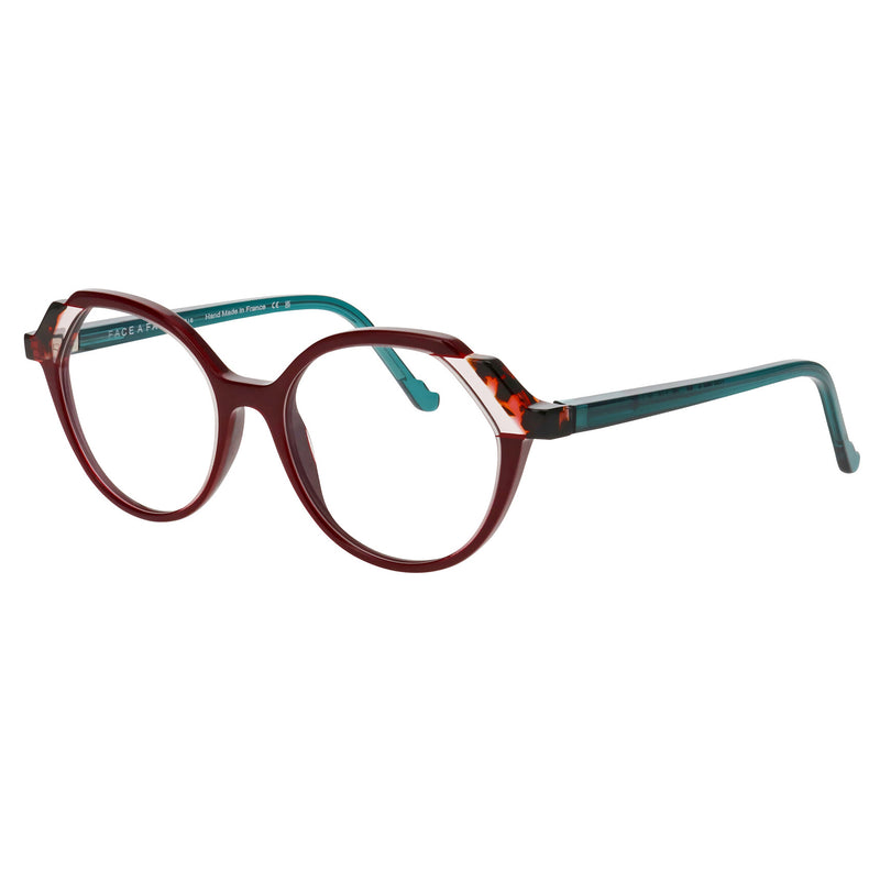 Face A Face - Moves 2 - 2921 - Burgundy / Tort / Blue - Round - Eyeglasses