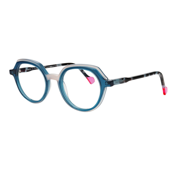 Face A Face - Quartz 1 - 0629 - Blue / Blue-Tort / Pink - Round - Eyeglasses