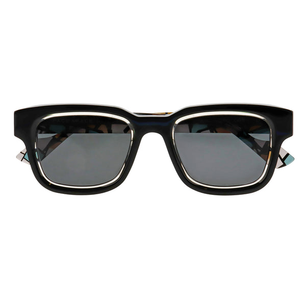 Face A Face - Shadow 2 - 2882 - Black / Crystal / Grey-Tinted Lenses - Rectangle - Sunglasses - Plastic