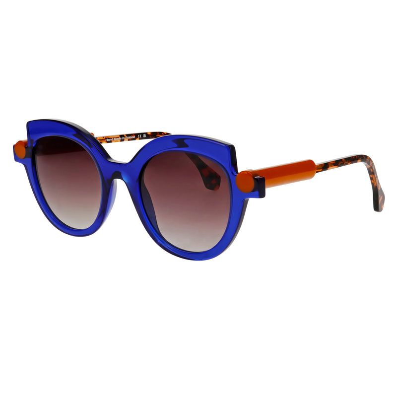 Face A Face - Sotsas 1 - 1682 - Blue / Orange / Gradient-Brown Tinted Lenses - Round - Sunglasses - Gradient Tint - Plastic