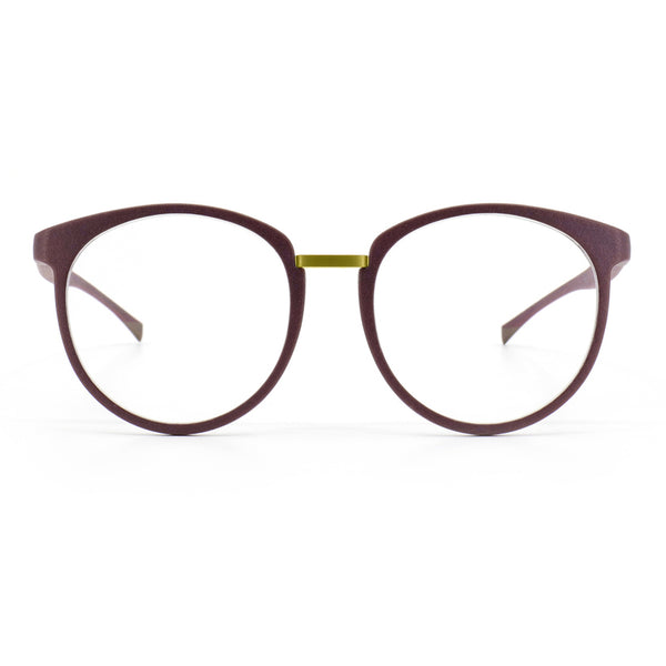 Gotti - Kadis - Plum / Gold - Rounded Eyeglasses - 3D Printed - Eyeglasses - Spring Hinges