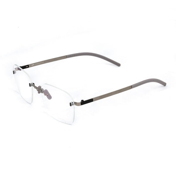 Gotti - Perspective - BL01 - Silver / Black / Stone - Rectangle - Rimless Eyeglasses - Titanium