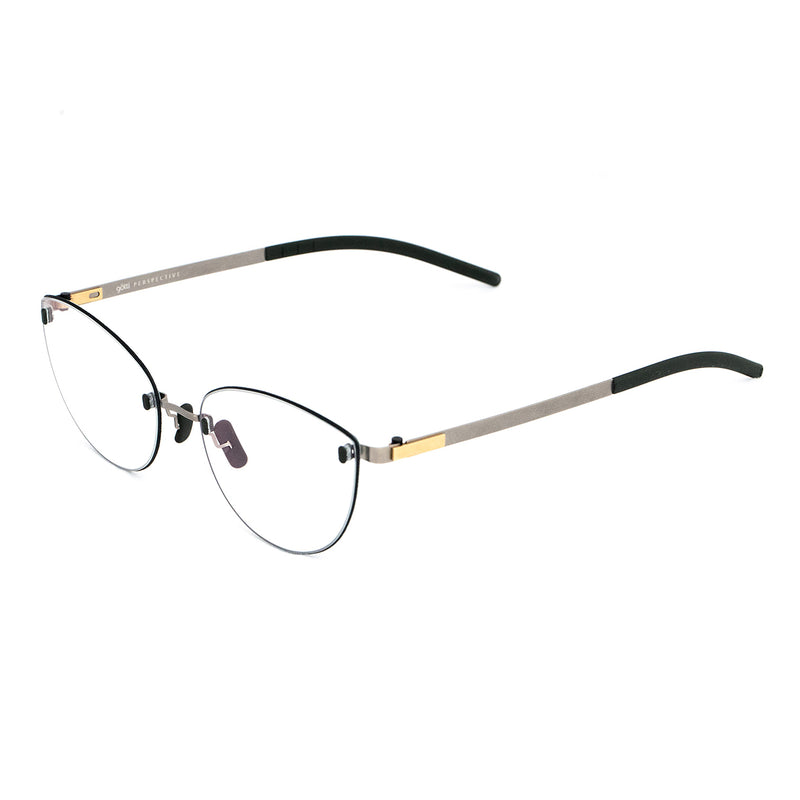 Gotti - Perspective - BL06_52 - Silver / Gold / Moss - Cateye - Rimless Eyeglasses - Titanium