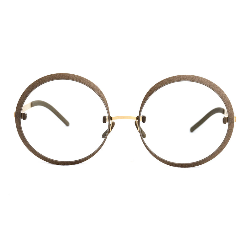 Gotti - Perspective - OR02 - Gold / Gold / Sand - Round - Rimless Eyeglasses - Titanium
