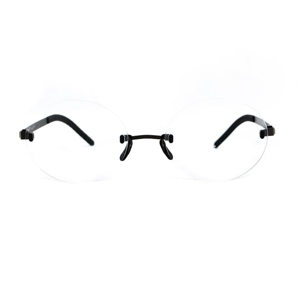 Gotti - Perspective - OR03 - Black / Silver / Ash - Round - Rimless Eyeglasses - Titanium