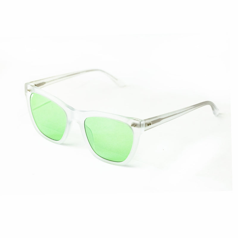 Hicks Brunson - Allen Poe - Frost / Mint-Green Tinted Lenses - Rectangle - Cat-eye - Sunglasses - Plastic