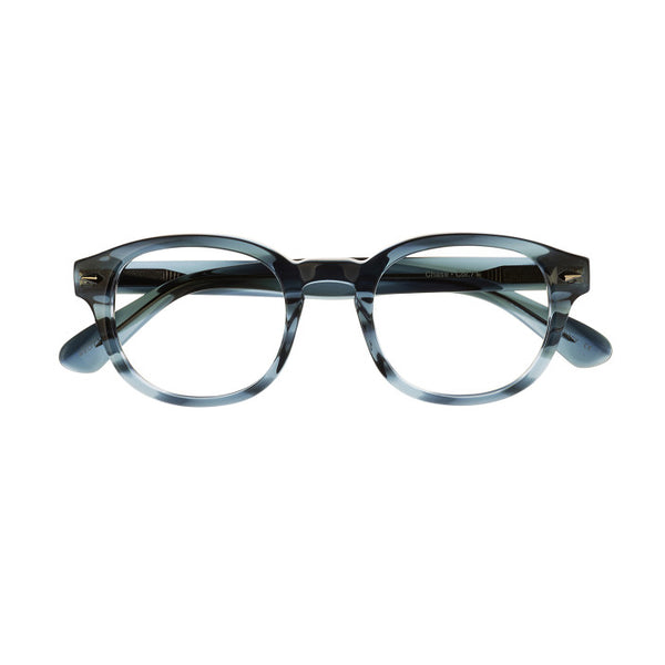 Hicks Brunson Generations - Chase - 71 - Crystal Blue - Rounded Rectangle - Bold - Plastic - Eyeglasses - Eyewear