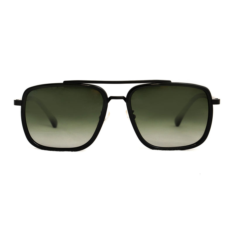 Hicks Brunson - Hank - Black / Black / Gradient-G15 Polarized Lenses - Navigator sunglasses - Polarized Sunglasses - Rectangle Sunglasses