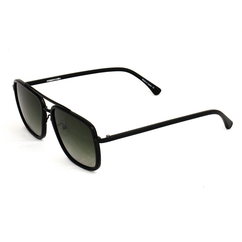 Hicks Brunson - Hank - Black / Black / Gradient-G15 Polarized Lenses - Navigator sunglasses - Polarized Sunglasses - Rectangle Sunglasses