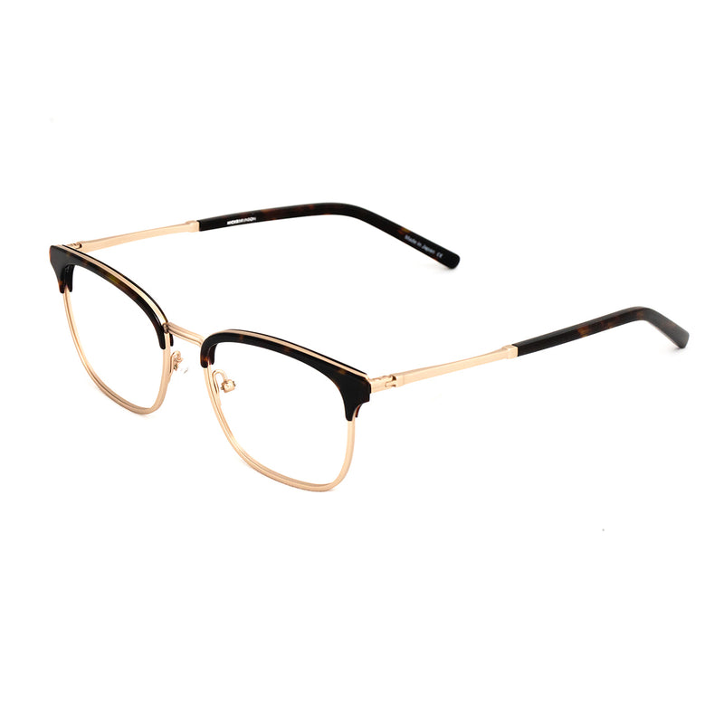 Hicks Brunson - Lyndon - Tortoise / Gold - Brow-line Eyeglasses - Rectangle Eyeglasses - Metal Eyeglasses