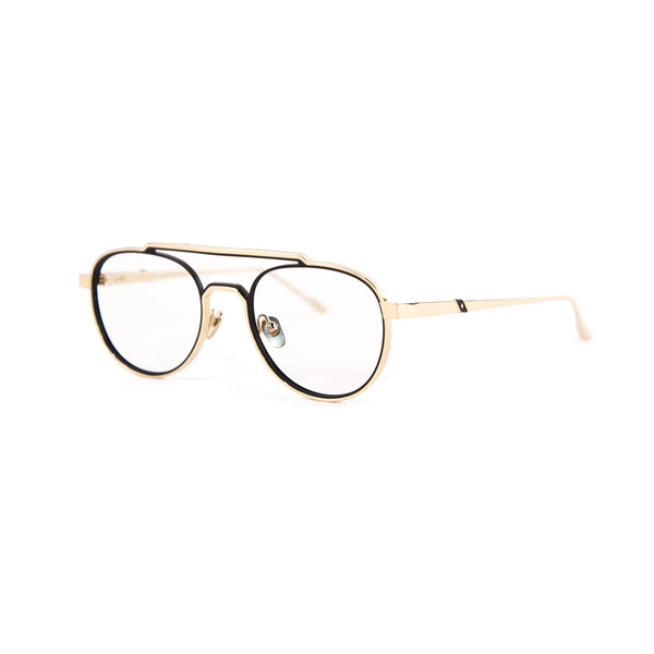 Leisure Society - Clairaut - 18K Rose Gold / Black - Aviator - Eyeglasses - Luxury Eyewear