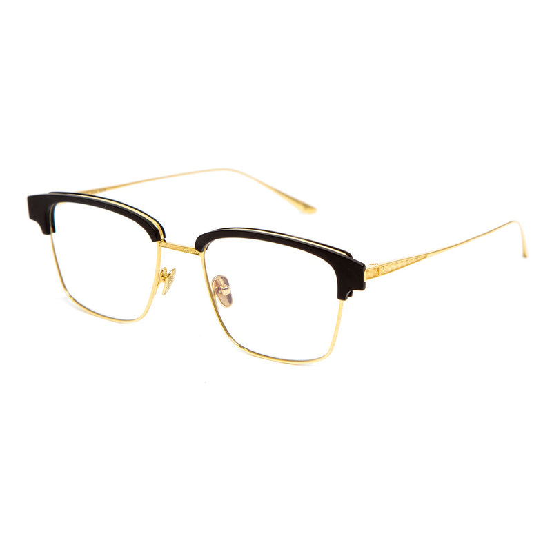 Leisure Society - Adamson - Matte Black / 24K Gold - Titanium - Rectangle - Browline - Eyeglasses