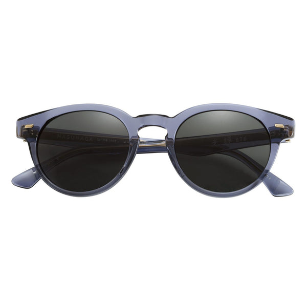 Masunaga - 076 - S24 - Grey - Mineral Glass Polarized Lenses - Round Sunglasses