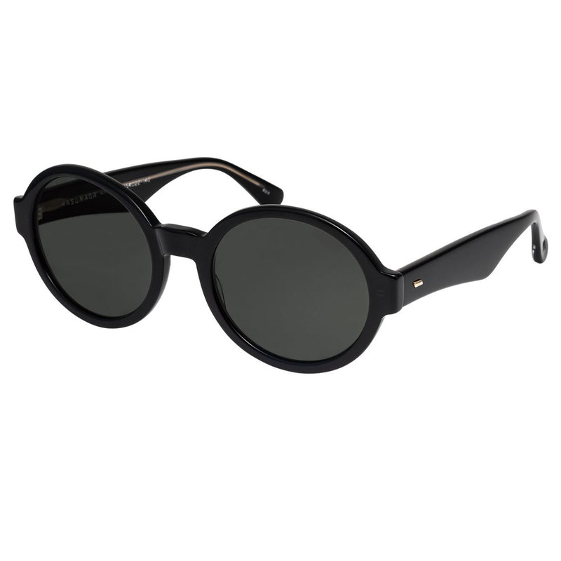 Masunaga - 091 - 29 - Black / Grey-Tinted Lenses - Round - Sunglasses