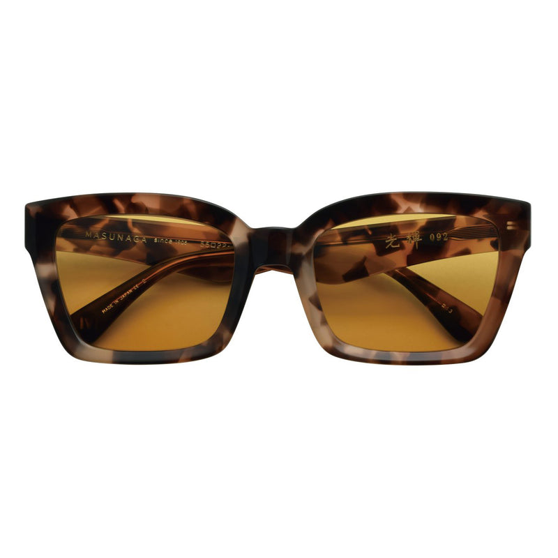 Masunaga - 092 - S13 - Tortoise - Light-Brown Tinted Lenses - Rectangle Sunglasses
