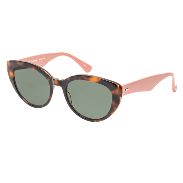 Masunaga - 098 - #S13 - Havana / Pink / Mineral Glass Grey-Tinted Lenses - Cateye - Cat-eye - Plastic - Sunglasses