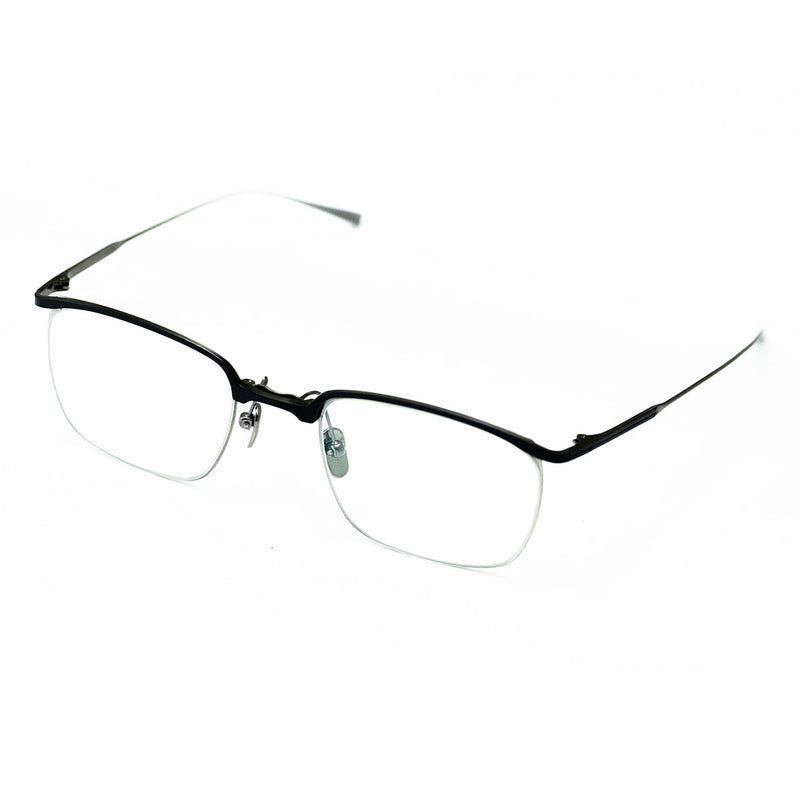 Masunaga - Aeron - #25 - Navy / Antique Silver - Titanium - Metal - Rectangle - Eyeglasses