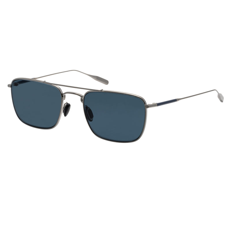 Masunaga - Bird - #S22 - Silver / Navy / Mineral Glass Polarized Blue-Tinted Lenses - Navigator - Titanium - Sunglasses