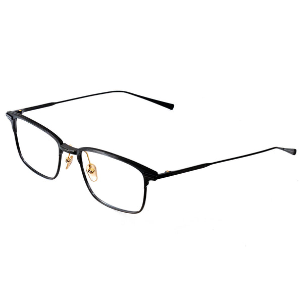Masunaga - Flatiron - 19 - Black - Titanium - Rectangle - Browline - Eyeglasses