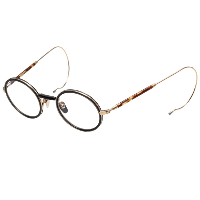 Masunaga - GMS-119TSN - 29 - Black / Gold / Tort - Round - Titanium - Classic Round - Eyeglasses