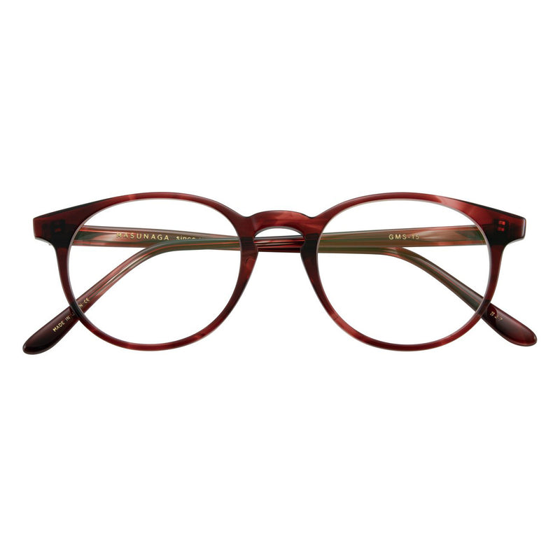 Masunaga - GMS-15 - 37 - Red - Round - Plastic - P3 - Eyeglasses