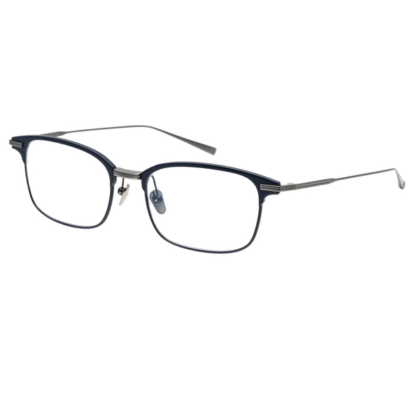 Masunaga - Lenox - 25 - Navy / Grey - Titanium - Rectangle - Eyeglasses