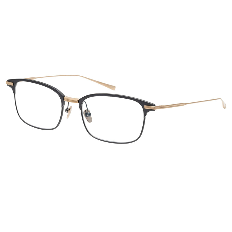 Masunaga - Lenox - 39 - Grey / Gold - Titanium - Rectangle - Eyeglasses