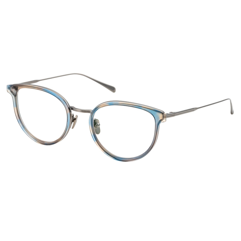 Masunaga - Odette - 15 - #15 - Blue / Silver - Cateye - Cat-eye - Eyeglasses - Titanium - Metal