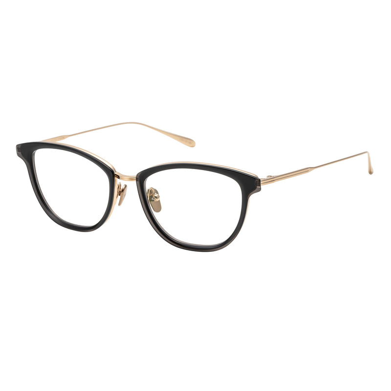 Masunaga - Vivi - 39 - Black / Gold - Cateye - Titanium - Eyeglasses