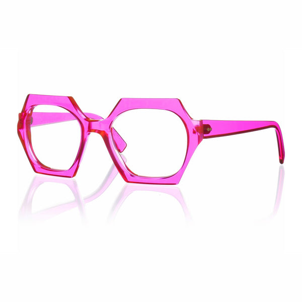 Kirk & Kirk - Penelope - K21 Fuchsia - Hexagonal Eyeglasses - Acrylic Eyeglasses