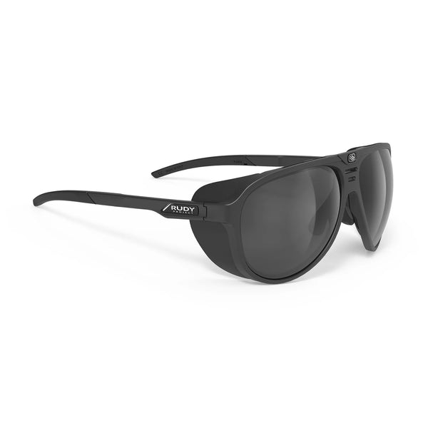 Rudy Project - Stardash - Matte Black / Polar 3FX Grey Laser - Aviator - Plastic - Side-Shields - Sunglasses - Polarized Sunglasses - Sport Sunglasses