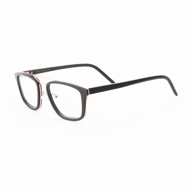 Tom Davies - TD516 - 1555 - Matte Black / Shiny Gold - Rectangle - Eyeglasses - Hicks Brunson Eyewear
