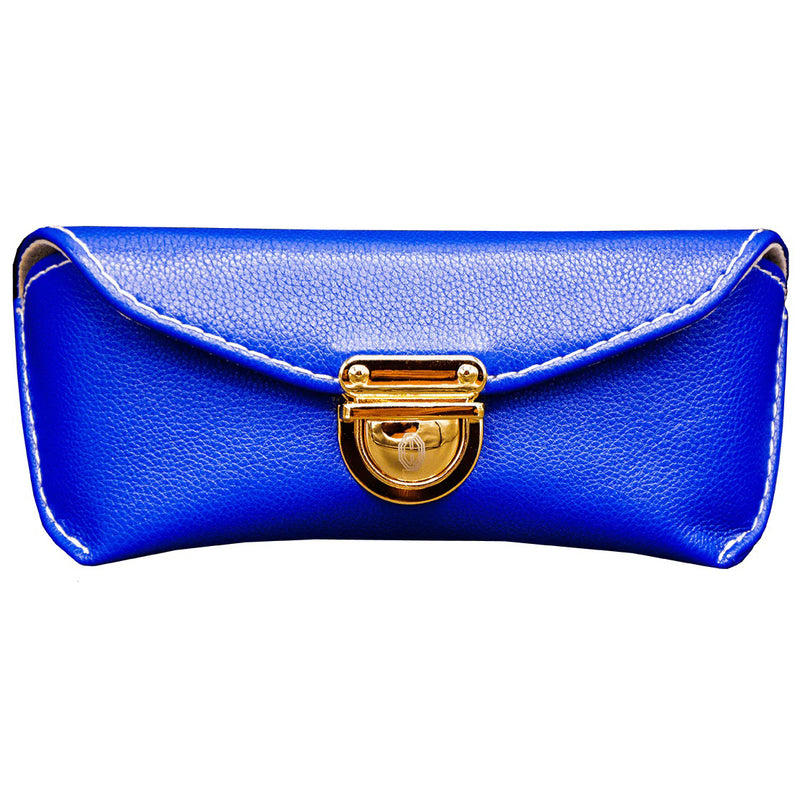 T Henri hand-crafted Monaco blue French leather case with a signature gold buckle