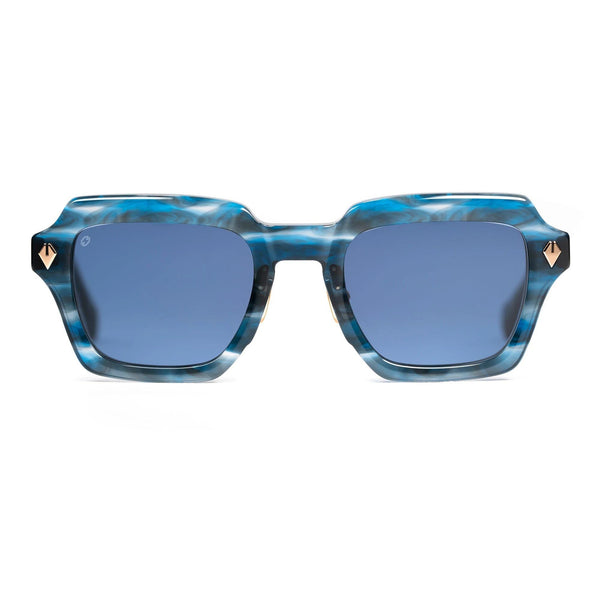T Henri - Continental - Azurite / Cold Water Blue Tinted Lenses - Rectangle - Sunglasses - Adjustable Nose Pads - Plastic - Sunglasses