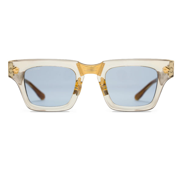 T Henri - Corsa - Champagne - Light Blue - Tinted Lenses - Rectangle Sunglasses - Adjustable Nose Pads - Luxury Eyewear