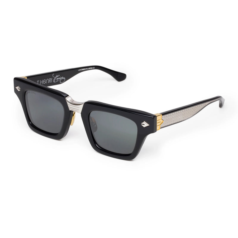 T Henri - Corsa - Shadow - Carbon Black - Tinted Lenses - Rectangle Sunglasses - Adjustable Nose Pads - Luxury Eyewear