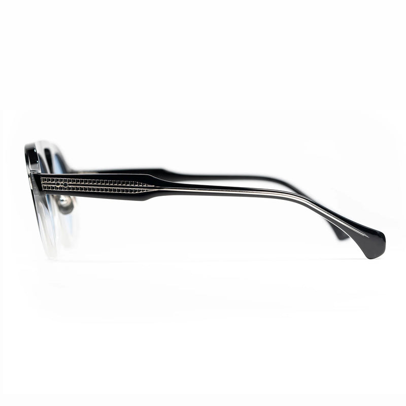T Henri - E2 - Shadow - Carbon Black Tinted Lenses - Nose Pads - Round Sunglasses - Luxury Eyewear