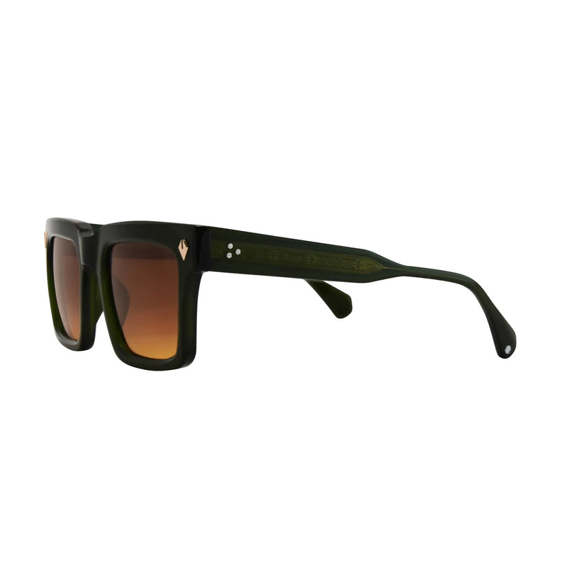 T Henri - Jalpa - Shamrock Green / Brown to Orange Gradient Tinted Lenses - Rectangle - Rectangular - Sunglasses - Luxury Eyewear