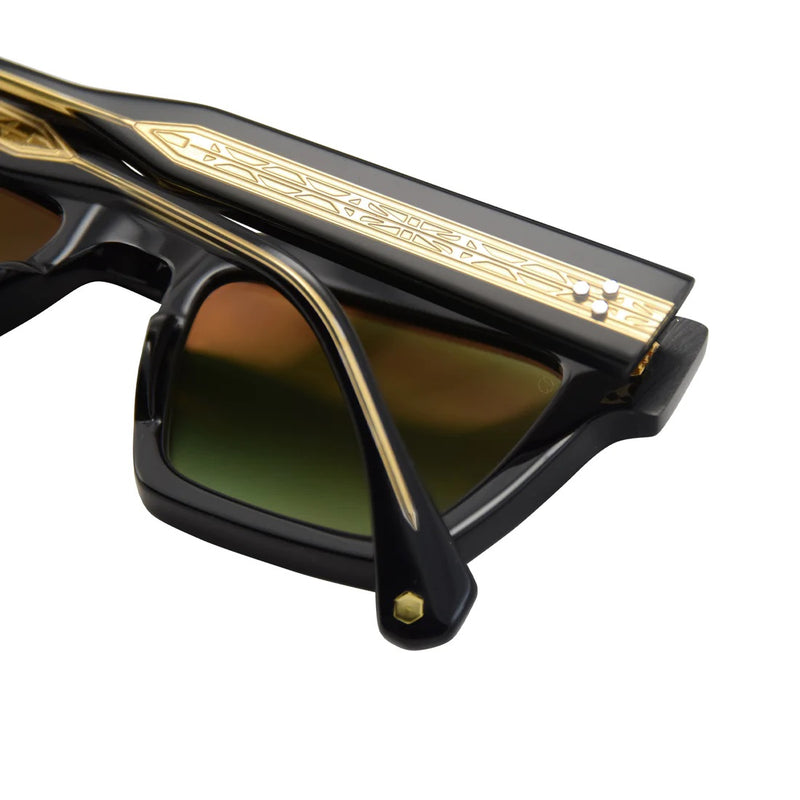 T Henri - Jesko - Asteroid Black / Dark Green to Clear Gradient Tinted Lenses - Rectangle - Sunglasses - Luxury Eyewear
