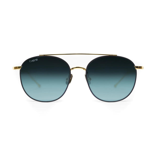 T Henri - Miura - L'Or Bleu - Teal Blue Gradient - Tinted Lenses - Sunglasses - Aviator - Titanium