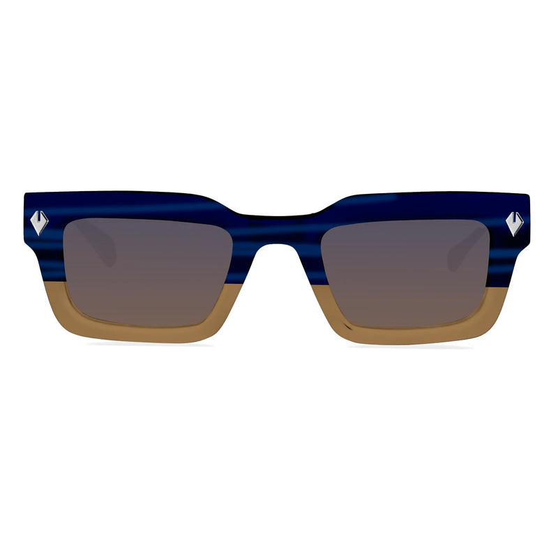 T Henri - Slantnose - Port - Blue-to-Brown Gradient Tinted Lenses - Rectangle - Sunglasses - Plastic - Gradient Tint - Luxury Eyewear