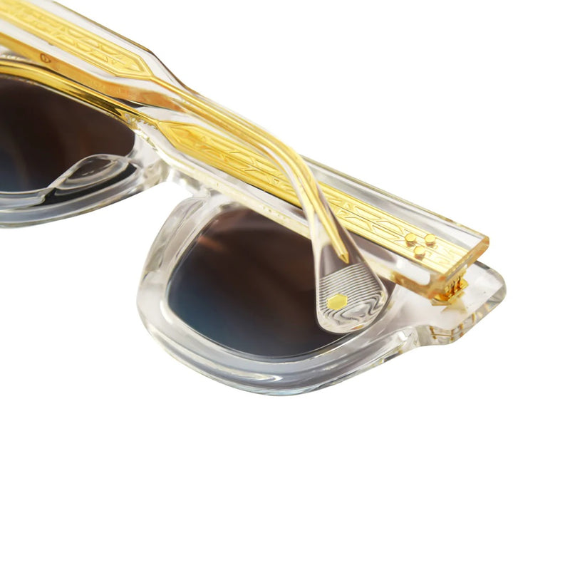 T Henri - Tuatara - Diamond Clear / Black to Blue Gradient Tinted Lenses - Rectangle - Sunglasses - Luxury Eyewear