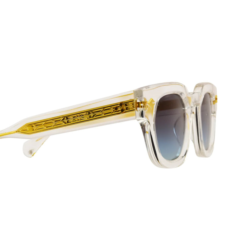 T Henri - Tuatara - Diamond Clear / Black to Blue Gradient Tinted Lenses - Rectangle - Sunglasses - Luxury Eyewear