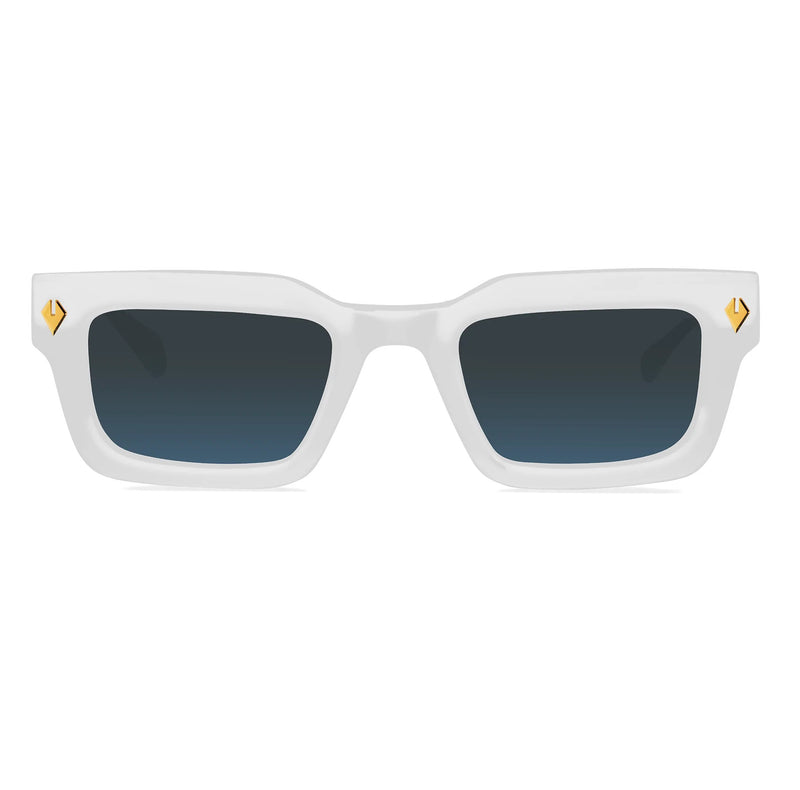 T Henri - Slantnose - Diamond - Crystal - Black-to-Blue Gradient Tinted Lenses - Rectangle - Sunglasses - Plastic - Gradient Tint - Luxury Eyewear