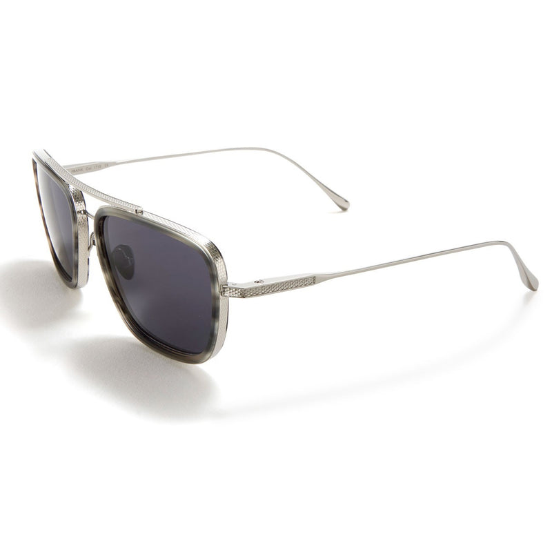 Tom Davies - Frank - 1710 - Polished Silver / Smoke / Grey-Tinted Lenses - Navigator - Sunglasses - Titanium