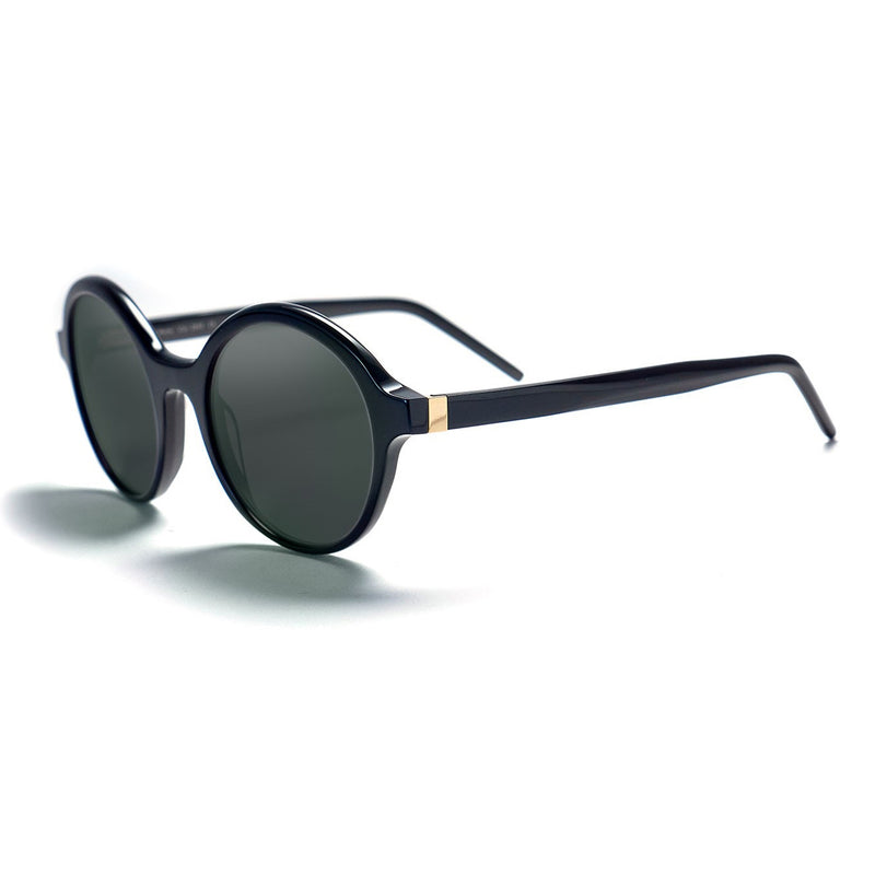 Tom Davies - Marla - 2043 - Black / Gold / G15 Tinted Lenses - Round - Sunglasses - Plastic