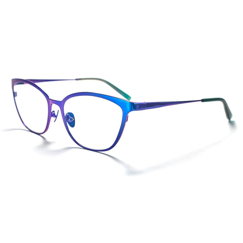 Tom Davies - TD694 - 1999 - Shiny Phantom Purple - Cateye - Titanium - Eyeglasses