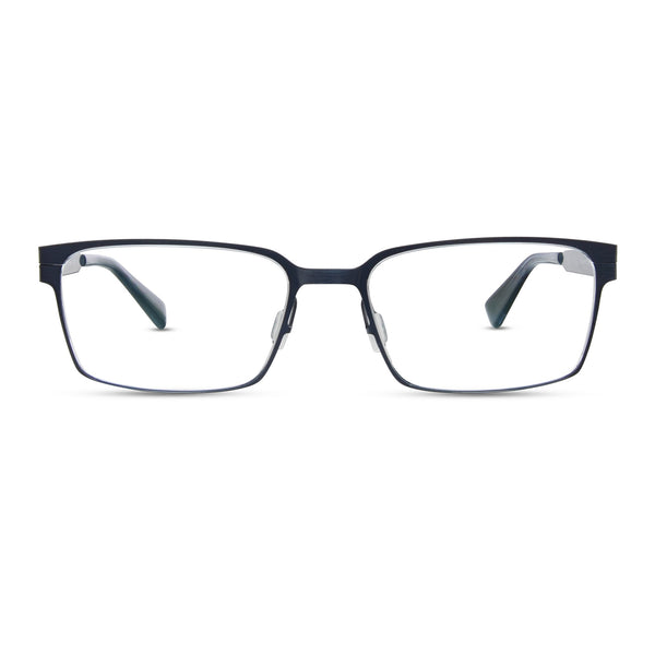 Zero G - Hartsdale - Brushed Blue Steel - Rectangle - Titanium - Eyeglasses - Eyewear